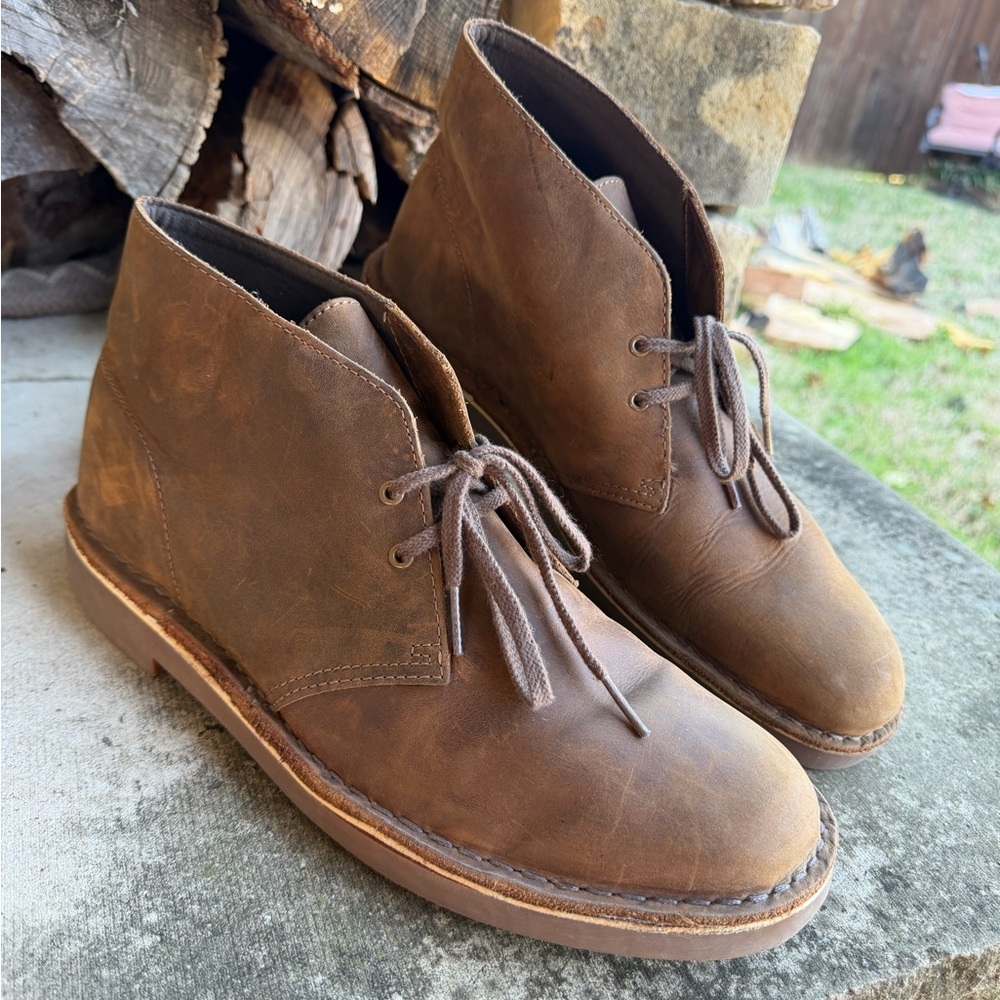 Clarks Men's‎ Tan Brown Leather Chukka Boots Sz-11M.  X